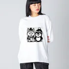 AIRINの狼とペンギン Big Long Sleeve T-Shirt