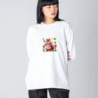 mari0909の可愛らしいシマリス ビッグシルエットロングスリーブTシャツ