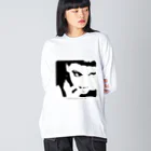 ファンシーTシャツ屋のクールでかっこいい女性の顔のシルエット Big Long Sleeve T-Shirt