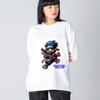 rsrsrsrsrの“Digital Ninja” ロゴ付き ビッグシルエットロングスリーブTシャツ