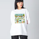 ニューライフマサラショップのワクワク動物園の愉快な仲間たち♪ Big Long Sleeve T-Shirt