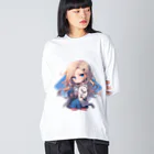 honoka_tの金髪ちびキャラ美少女 ビッグシルエットロングスリーブTシャツ