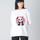 waterpandaの満開桜とパンダ Big Long Sleeve T-Shirt