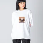 aiken_08の伏せして見つめるパグ Big Long Sleeve T-Shirt