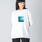 Lovers-chapelのサーファーと海 ビッグシルエットロングスリーブTシャツ