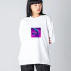 plaisirのイルカとライオン ビッグシルエットロングスリーブTシャツ