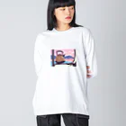 SORATOBI_YAKANの車窓とヤカン ビッグシルエットロングスリーブTシャツ