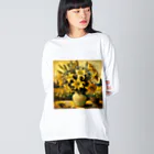 Dexsterのゴッホ風「ユリ」 Lily Van Gogh style01 ビッグシルエットロングスリーブTシャツ