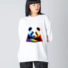 orbit orderの虹色熊猫 ビッグシルエットロングスリーブTシャツ