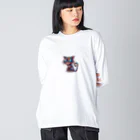 kyomukyomukarenのカラフル猫 Big Long Sleeve T-Shirt