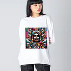 Kuris-DesignのThanks GOD,I'm alive. ビッグシルエットロングスリーブTシャツ