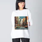 American Comic StyleのAmerican Comic Landscape 4 ビッグシルエットロングスリーブTシャツ