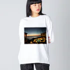 ウエディング♡カップルグッズの南国のサンセットビュー Big Long Sleeve T-Shirt