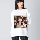 LuckyAngelのchillタイム彼女 ビッグシルエットロングスリーブTシャツ