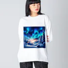 すずらん24のオーロラのある風景 Big Long Sleeve T-Shirt