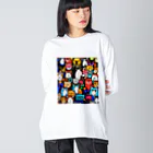 PAC (ポップアートキャット）のPAC (ポップアートキャット) Big Long Sleeve T-Shirt