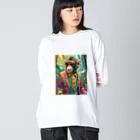 店主くにさんの推しショップのファンキーモンキーサングラス Big Long Sleeve T-Shirt