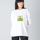 korokoroグッズの草原のキリン Big Long Sleeve T-Shirt