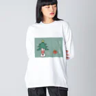 neokiwaruiのクリスマスガール ビッグシルエットロングスリーブTシャツ