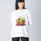 アリエルの空想鉱物店 "Arier's Imaginary Mineral Shop"の宝石のフルーツバスケット〈切り抜き〉 Big Long Sleeve T-Shirt