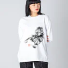 chicodeza by suzuriの墨絵の侍 Big Long Sleeve T-Shirt