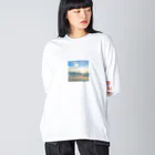 Apricot_taruの朝の海 ビッグシルエットロングスリーブTシャツ