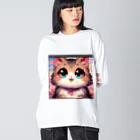 yos-1292583のねこニコばん ビッグシルエットロングスリーブTシャツ