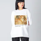 adarahのフワフワ茶トラ猫 ビッグシルエットロングスリーブTシャツ