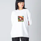 paparamanのキノコ少女 ビッグシルエットロングスリーブTシャツ