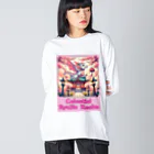 大江戸花火祭りのCelestial Ryujin Realm～天上の龍神社8 ビッグシルエットロングスリーブTシャツ