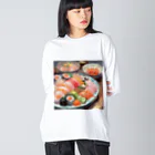 happiness_shopの美しい寿司の絵画 Big Long Sleeve T-Shirt