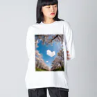 ぱんだまんのダブルハート Big Long Sleeve T-Shirt