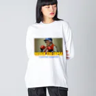 SUPER BENTO ENTERTAINMENTの世界のお婆ちゃん 〜FIGHTING GRANDMA〜 Big Long Sleeve T-Shirt