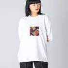ビビッドストアの韓国混じりの和柄スタイル✨ ビッグシルエットロングスリーブTシャツ