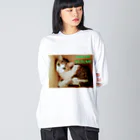 ハンドメイドSaoriのハコイリムスメ(猫) ビッグシルエットロングスリーブTシャツ