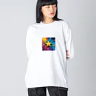 MOCHIDUKI商店のアメコミ風スター Big Long Sleeve T-Shirt