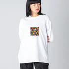 BrilliantTiaraのカラフルボタン Big Long Sleeve T-Shirt