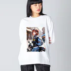 ヨーカズのバイク女子そら ビッグシルエットロングスリーブTシャツ