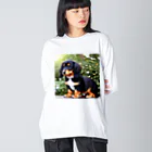 IROTOPIA🐾のダックスフントのリアムくん ビッグシルエットロングスリーブTシャツ