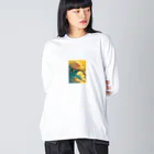 AQUAMETAVERSEの昼寝　なでしこ1478 ビッグシルエットロングスリーブTシャツ