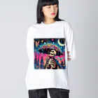 かるるんショップの骸骨紳士シリーズ　おニューの傘 Big Long Sleeve T-Shirt