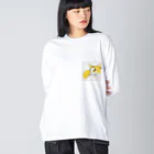 SerenDの猫スケッチ　たまにゃん ビッグシルエットロングスリーブTシャツ