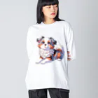 きっとカワイイ何でも図鑑の待っているワンコ Big Long Sleeve T-Shirt