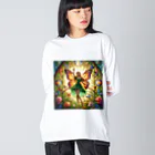 かるるんショップの妖精の魔法　ステンドグラス風 Big Long Sleeve T-Shirt