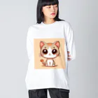 yos-1292583のねこニコばん ビッグシルエットロングスリーブTシャツ