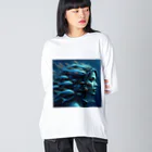 末田の魚群の女王 ビッグシルエットロングスリーブTシャツ