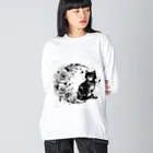 猫の墨遊の猫のスズ ビッグシルエットロングスリーブTシャツ