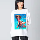 AQUAMETAVERSEの星屑のメロディ Marsa 106 ビッグシルエットロングスリーブTシャツ