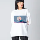 ずっと疲労感の月と1人 Big Long Sleeve T-Shirt