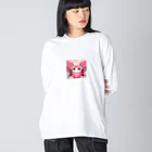 ゴマゴマ5050のピンク色の妖精が、そのかわいらしい大きな目であなたを見つめています Big Long Sleeve T-Shirt